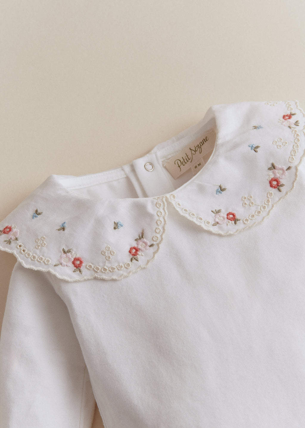 Body Félicia - Blanc Lait / Broderie Multicolore