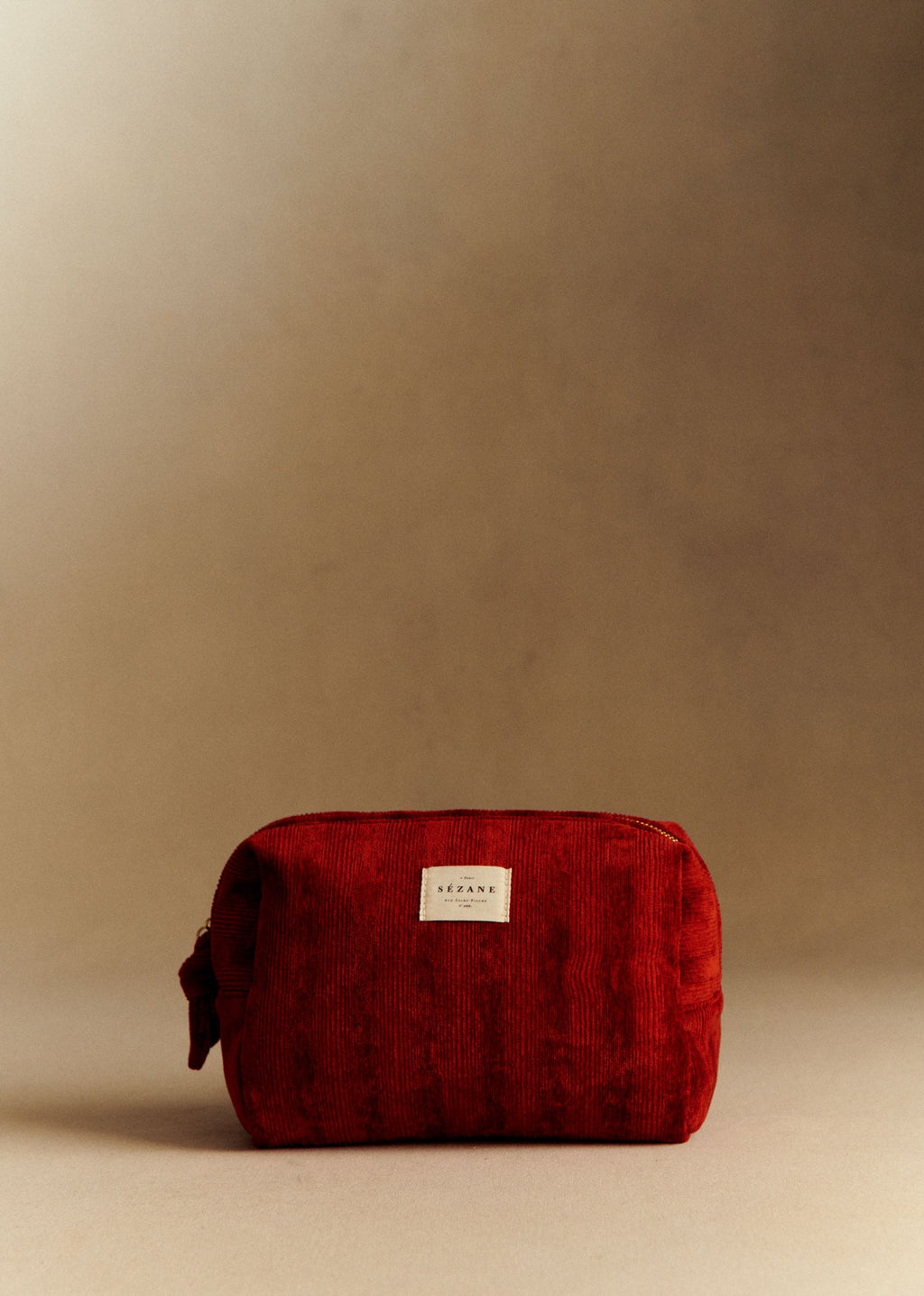Trousse de toilette velours milleraie - Rouge