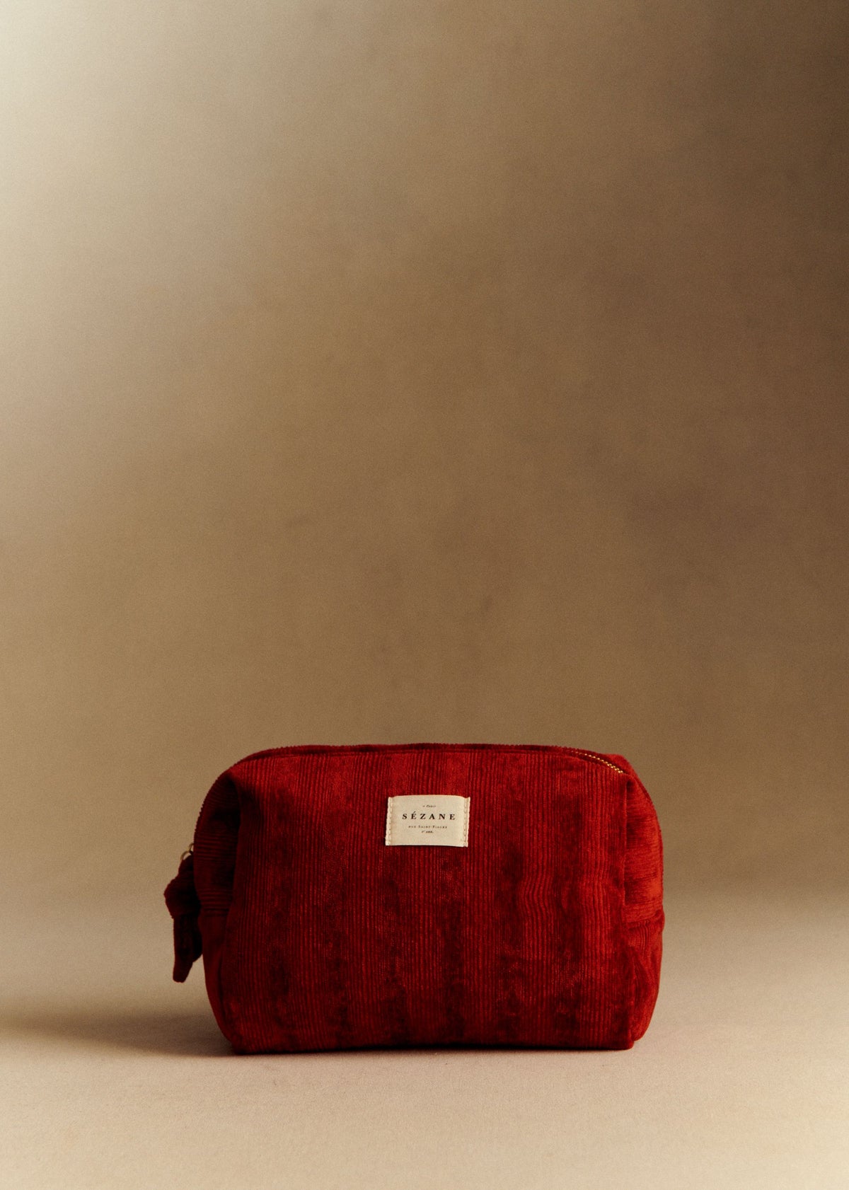 Trousse de toilette velours milleraie - Rouge