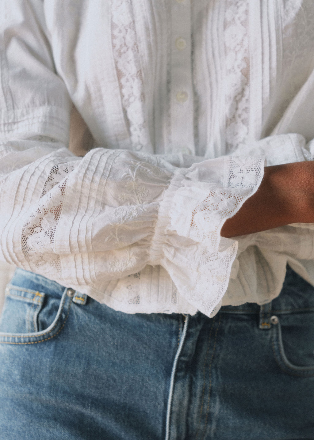 Chemise Tinia - Broderie Unie Ecru