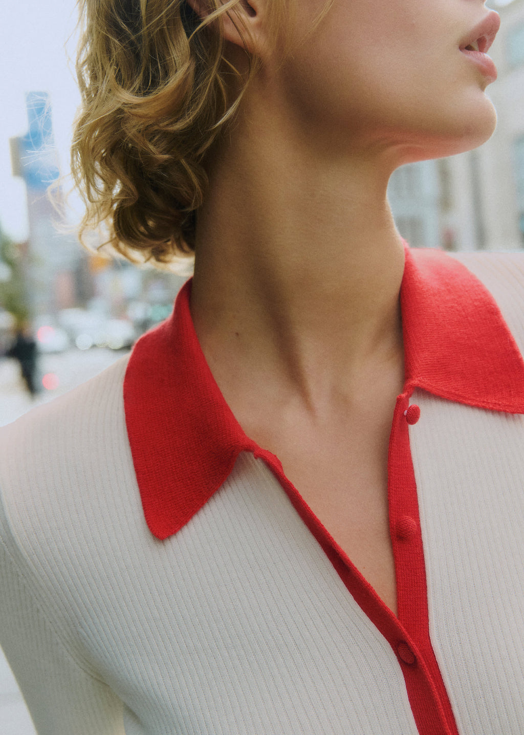 Gilet Drew - Ecru / Rouge