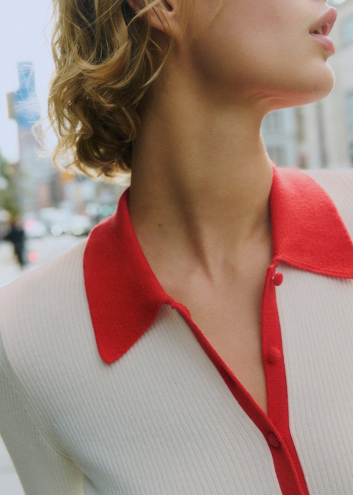 Gilet Drew - Ecru / Rouge