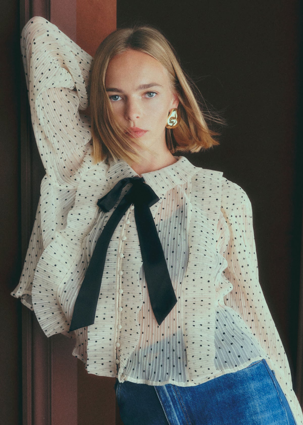 Blouse Jola - Ecru Pois Noir