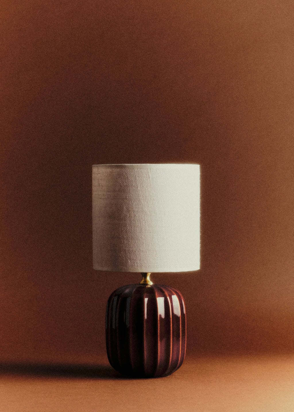 Lampe Traviata petit modèle - Moka - Abat-jour Dolce - Jute Écru
