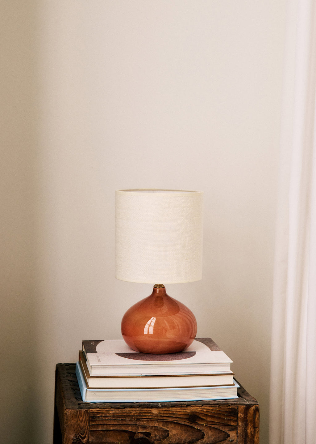 Lampe Banjo petit modèle - Rouille - Abat-jour Dolce - Jute Écru