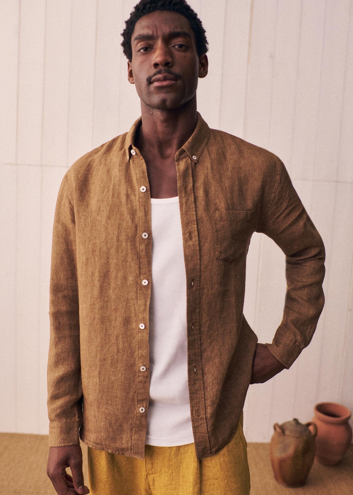 Chemise Charlie Lin - Marron Chiné