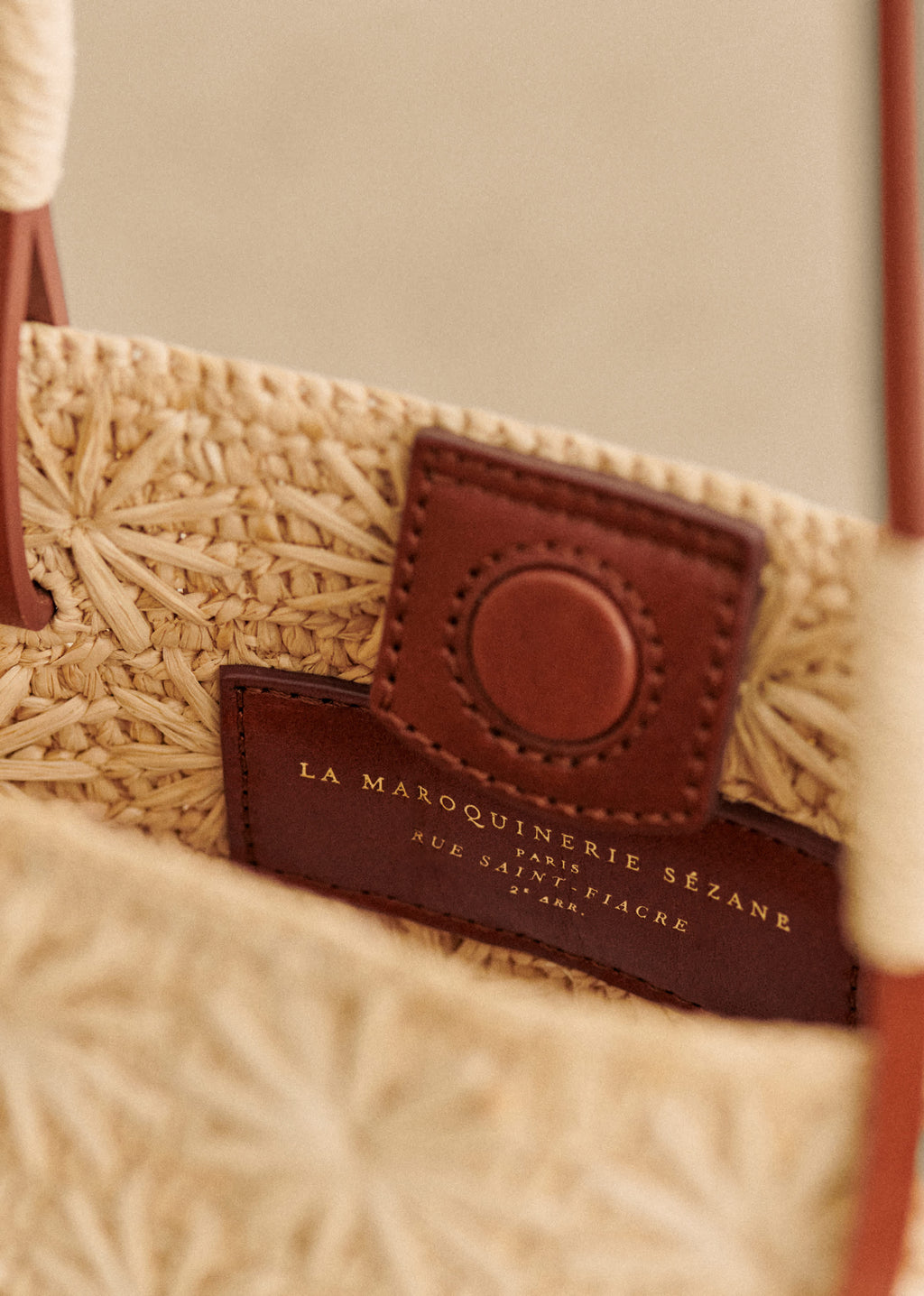 Panier Rosie - Raphia Naturel Broderie