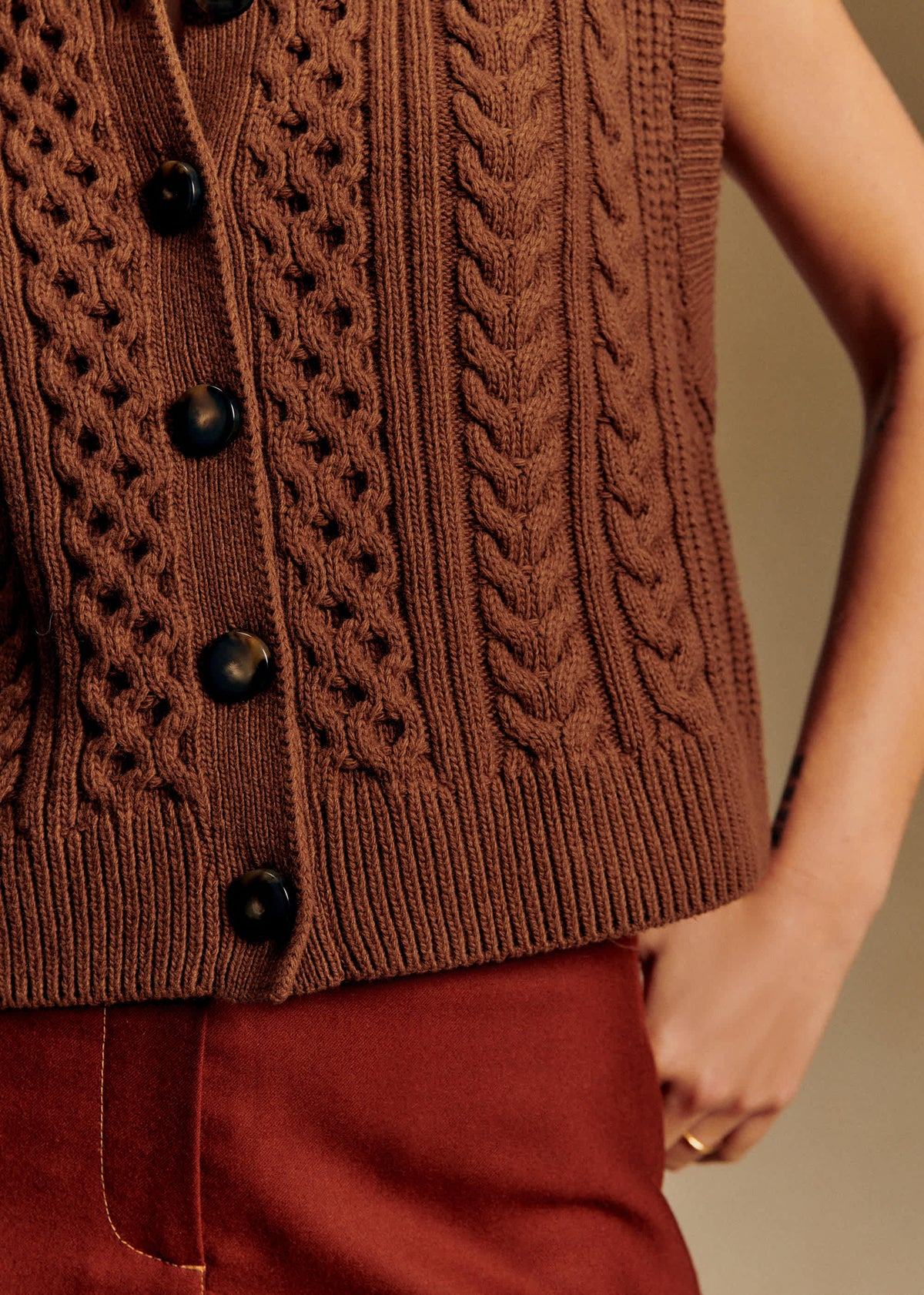 Gilet Roxane - Noisette