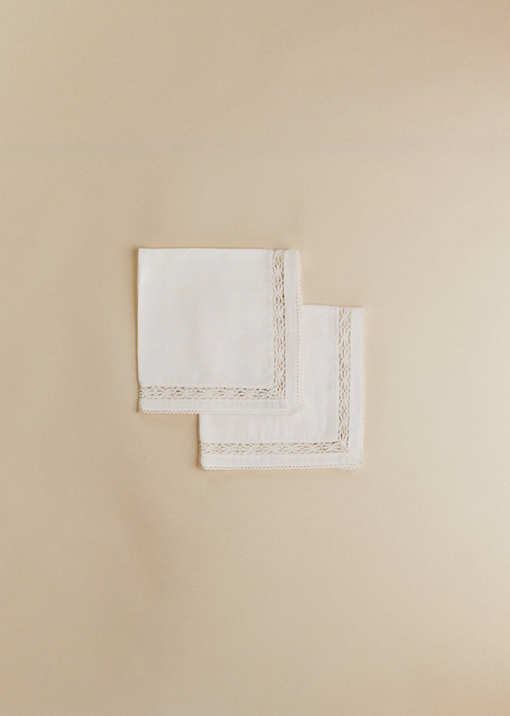 Set de 2 serviettes brodées - Ecru Uni
