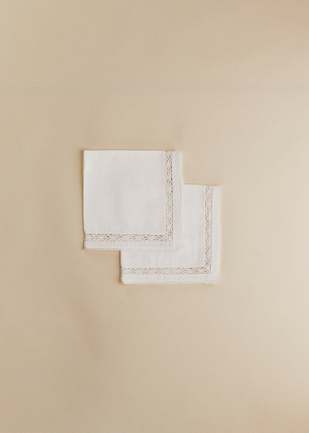 Set de 2 serviettes brodées - Ecru Uni