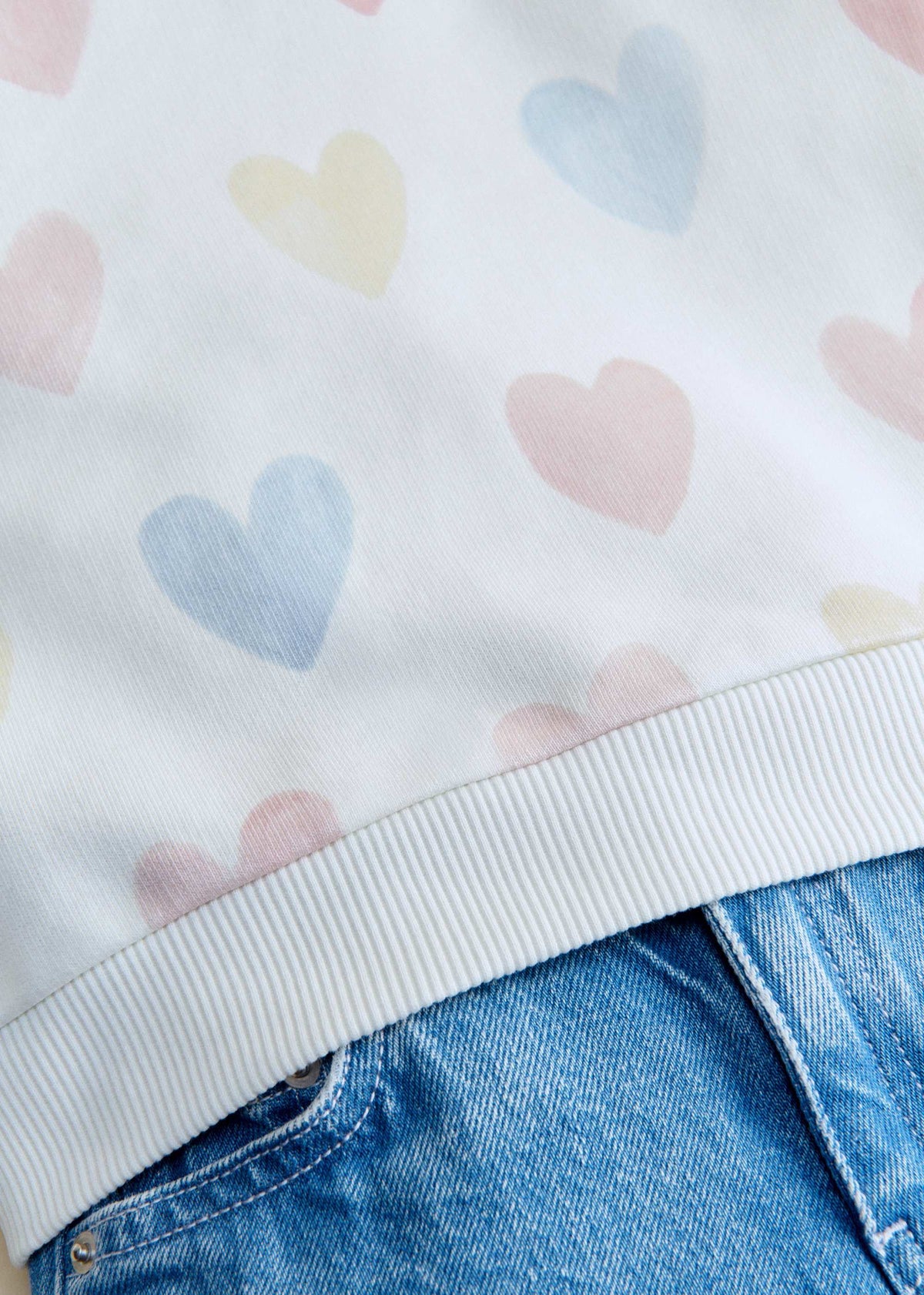 Sweat-Shirt Lary - Ecru / Coeur Pastel