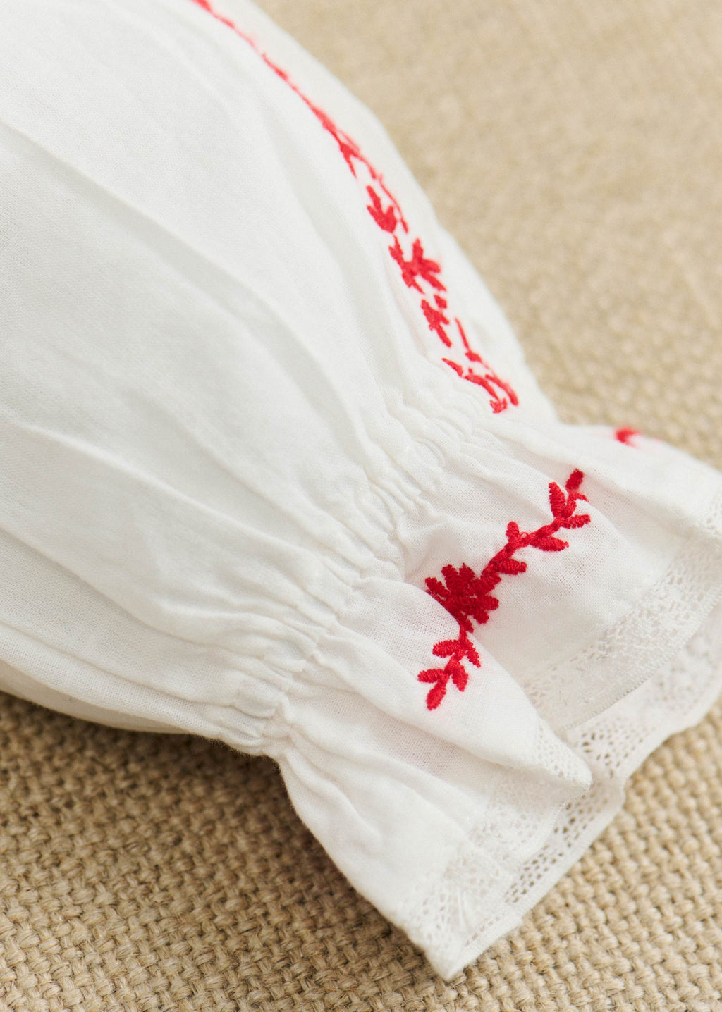 Chemise Charlina - Blanc / Broderie Rouge