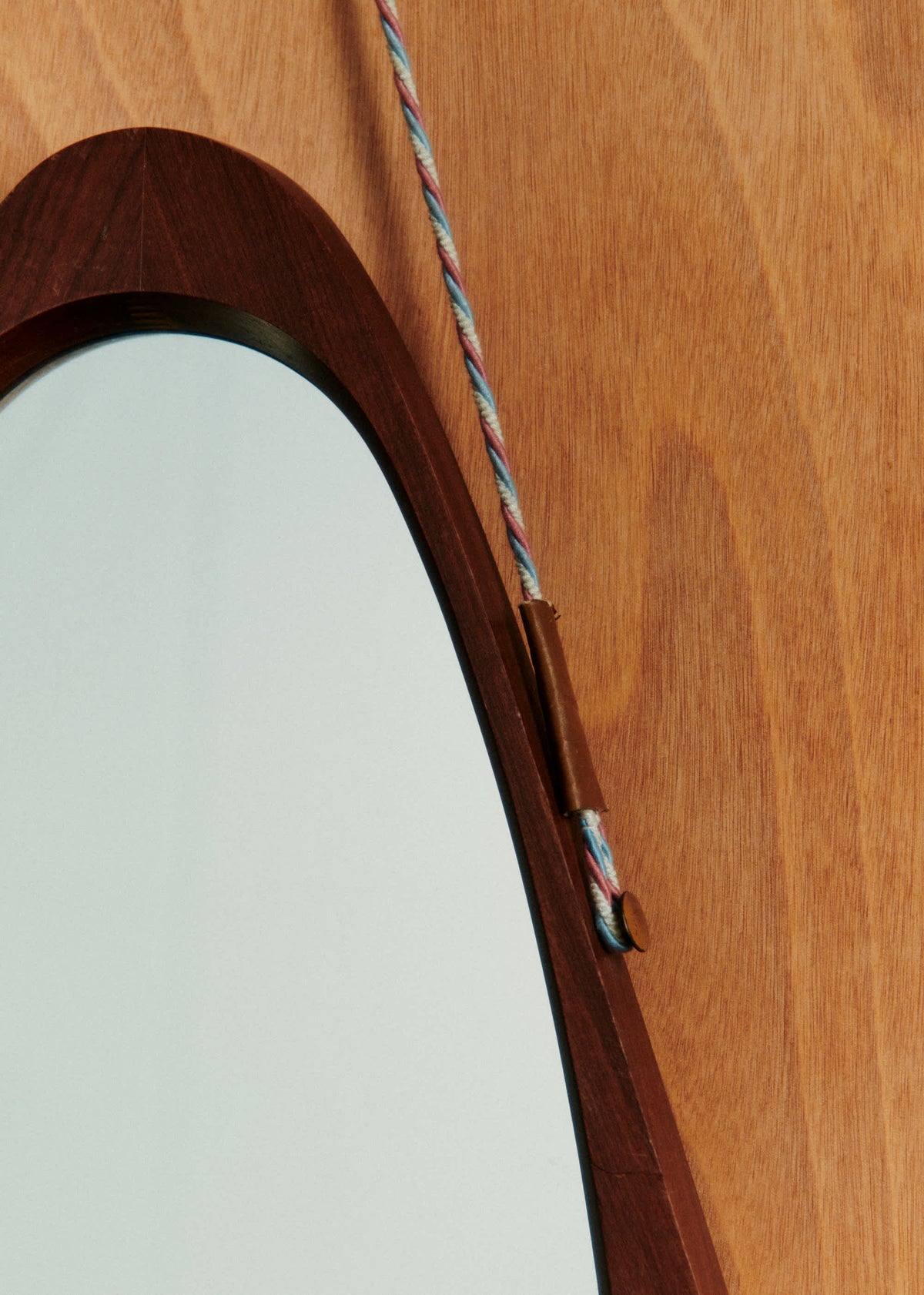 Miroir losange vintage en teck - Teck