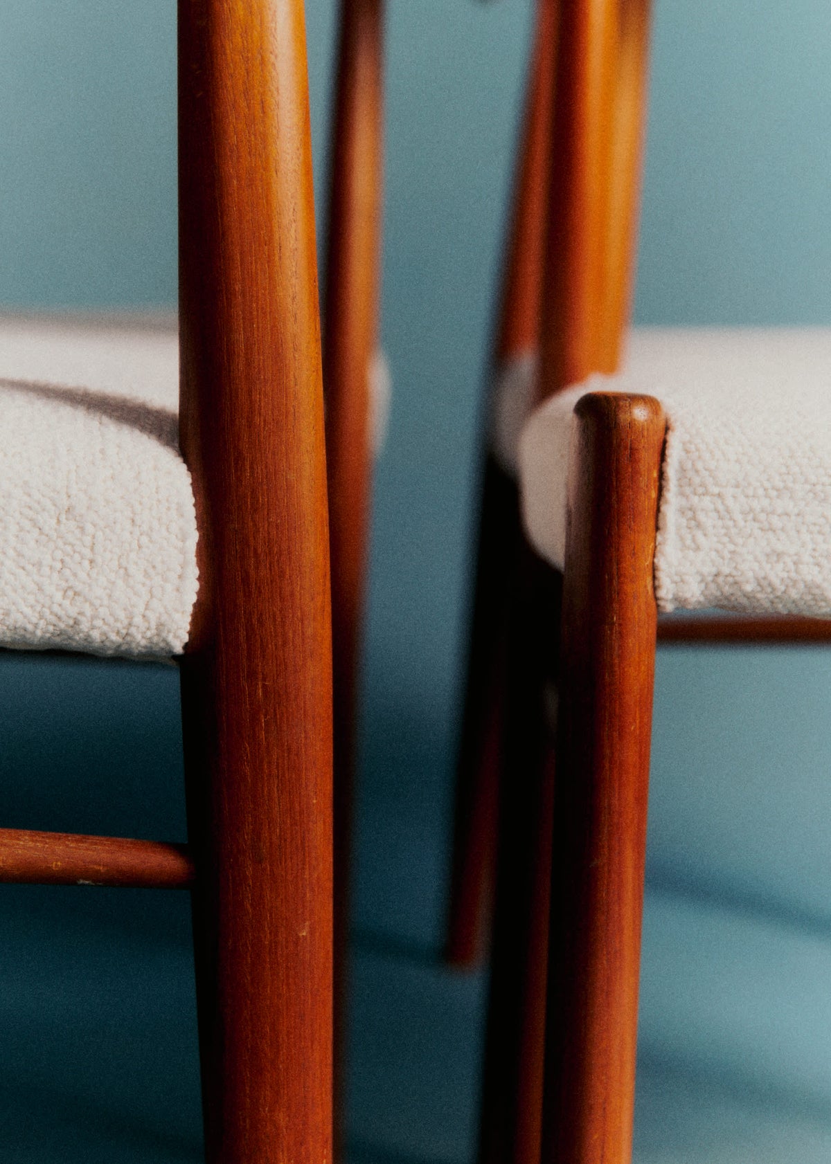 Lot de 4 chaises vintage dossier courbé - Bois