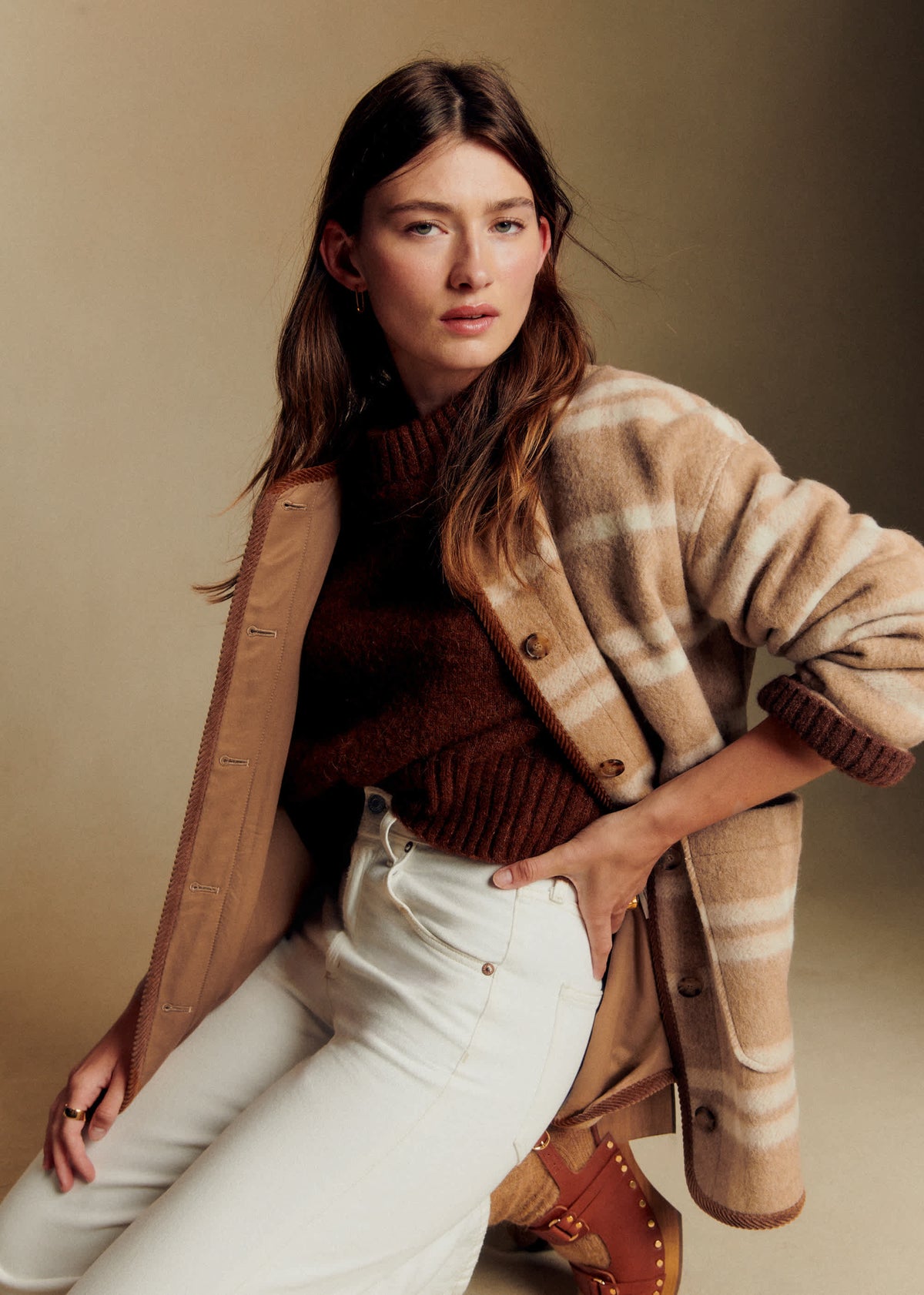 Veste Sari - Carreaux Beige