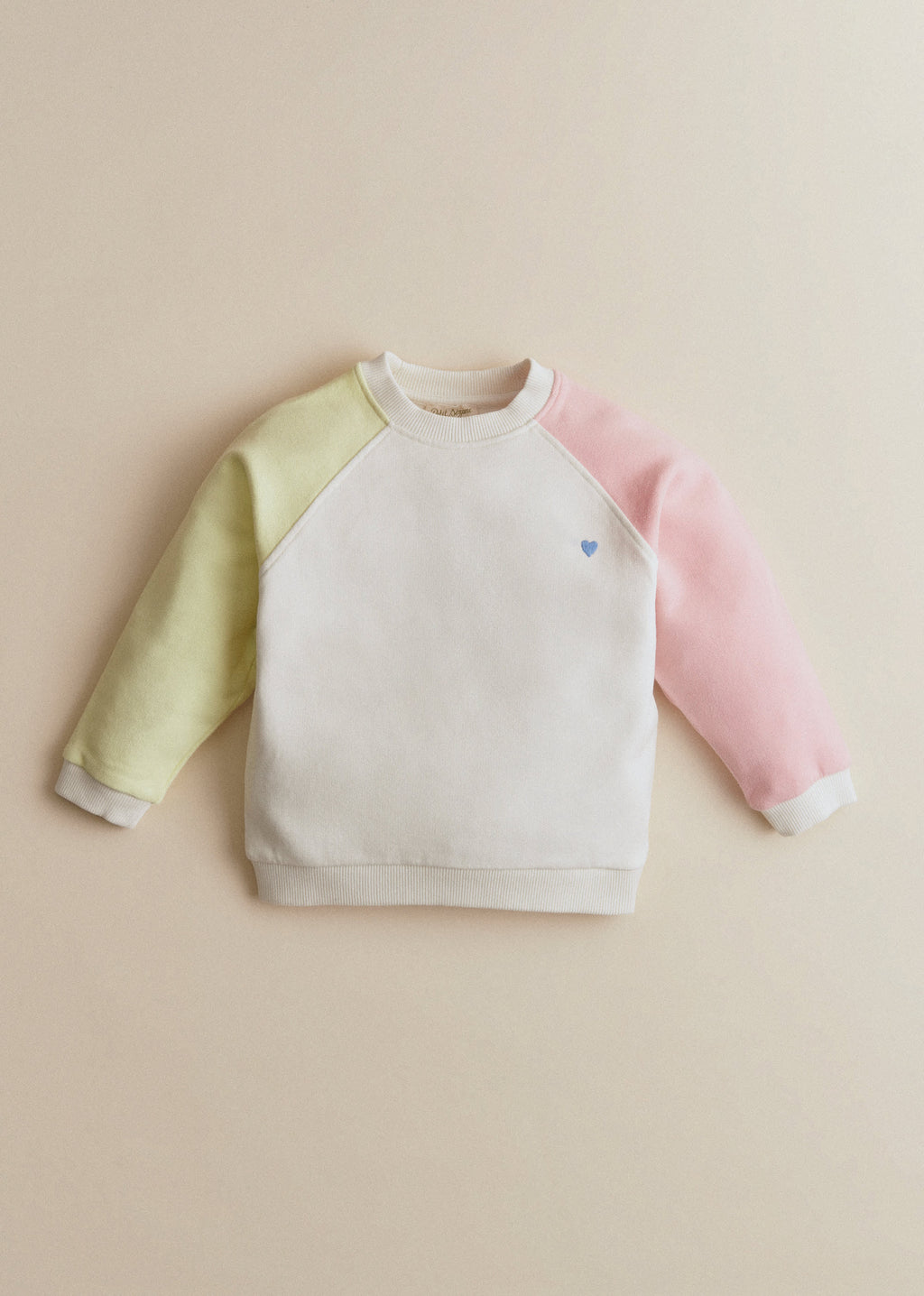 Sweat-Shirt Tommy - Ecru / Rose pastel / Jaune citron