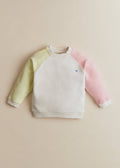Sweat-Shirt Tommy - Ecru / Rose pastel / Jaune citron