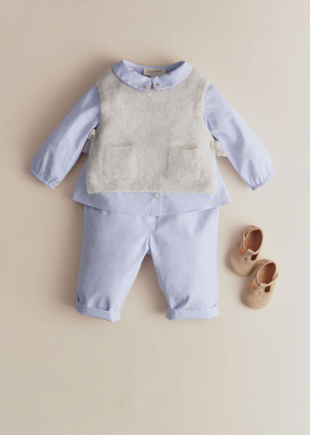 Pantalon Edgar - Mini Carreau Bleu