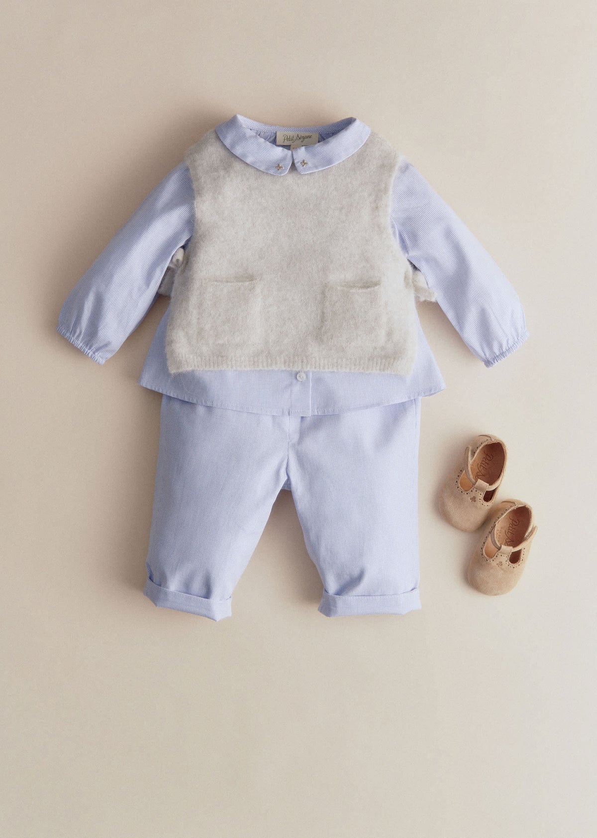 Pantalon Edgar - Mini Carreau Bleu