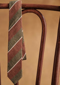 Cravate Fletcher - Rayures Kaki Marron Blanc