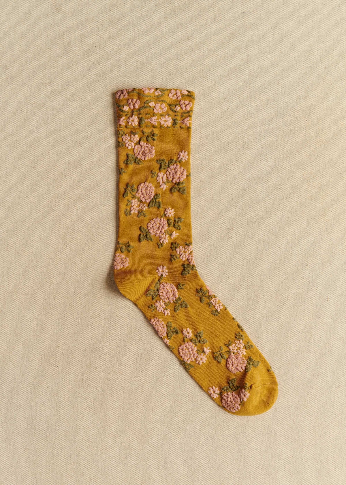 Chaussettes Lio - Fleurs Ocre