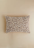 Coussin Jacquard - Grand modèle - Léopard Écru et Café