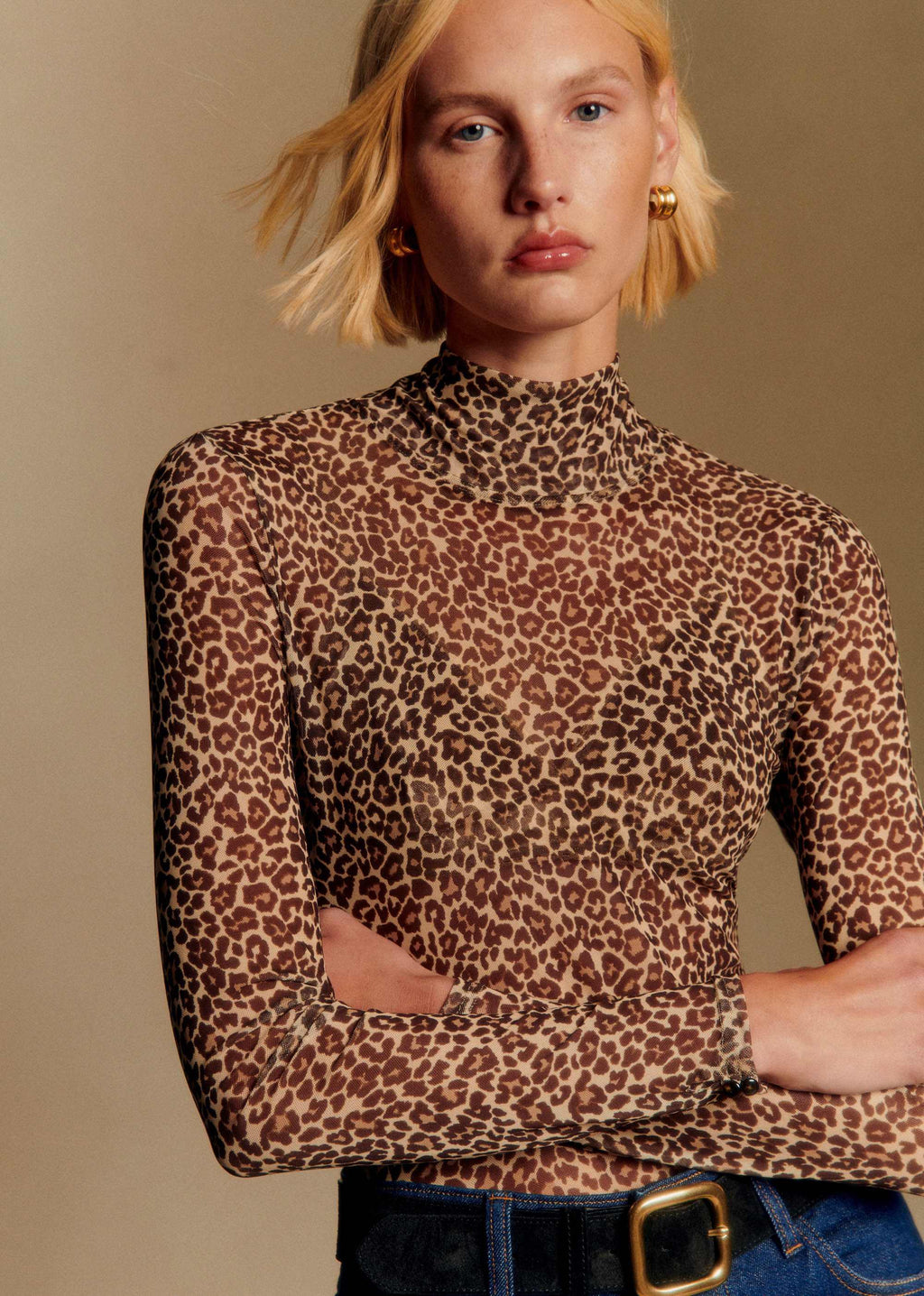 Blouse Omaya - Imprimé Winter Leopard Brown