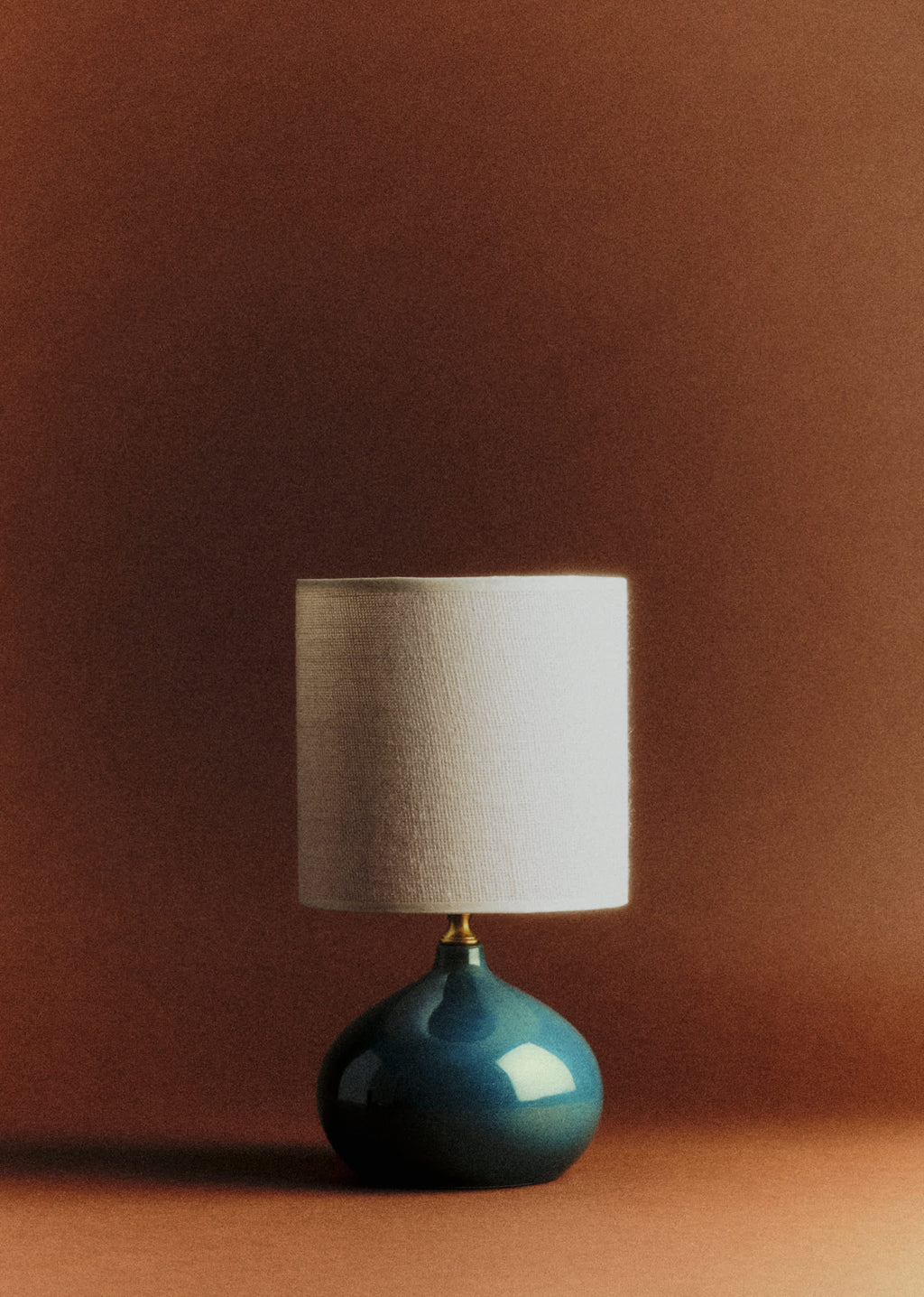 Lampe Banjo petit modèle - Bleu Orage - Abat-jour Dolce - Jute Écru