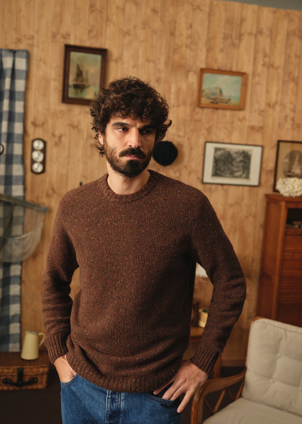 Pull Calder - Marron Moucheté