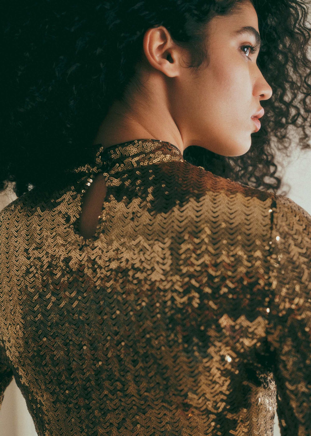 Blouse Taori - Sequins Chevron Doré