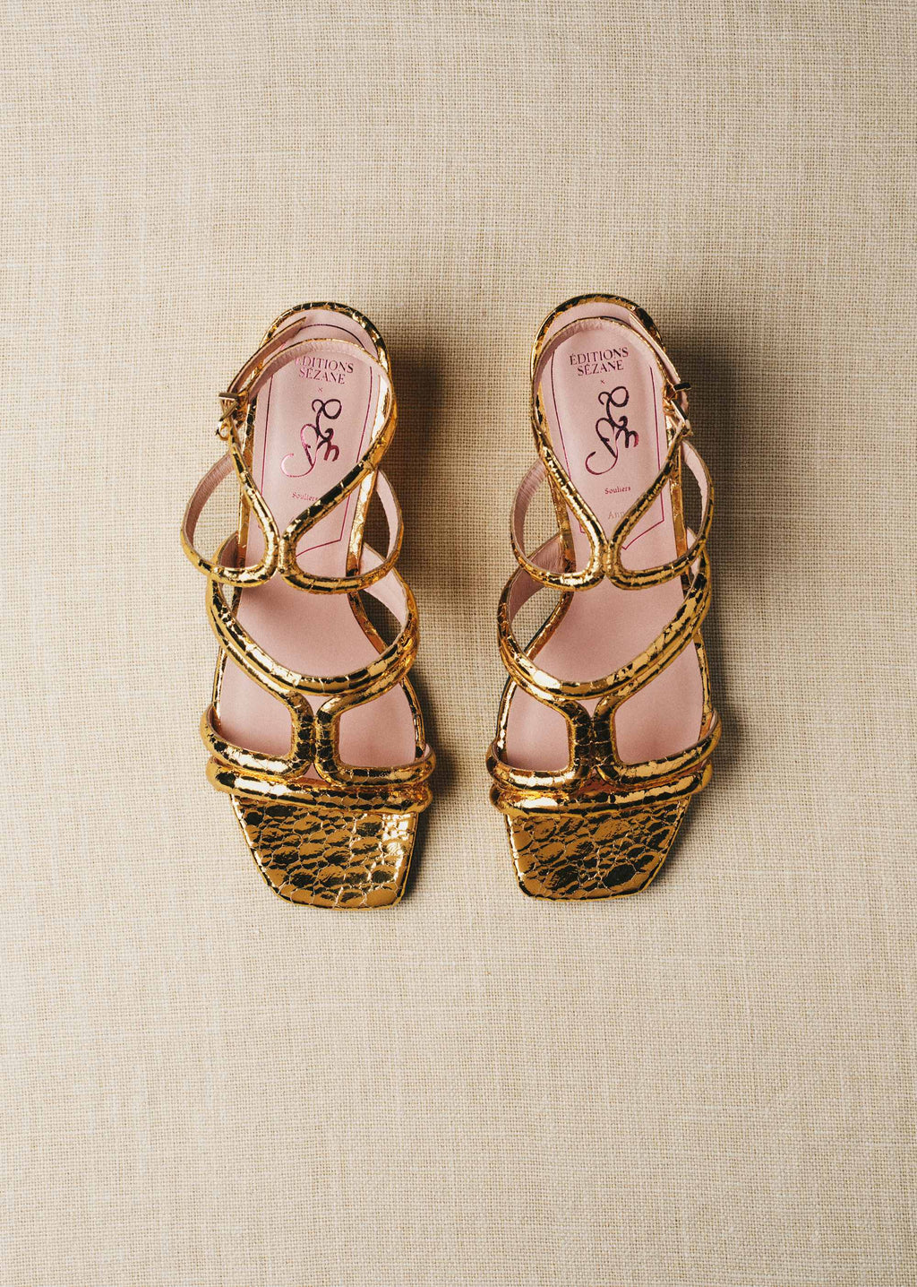 Sandales Anna - CFM Souliers x Editions Sézane - Serpent Doré