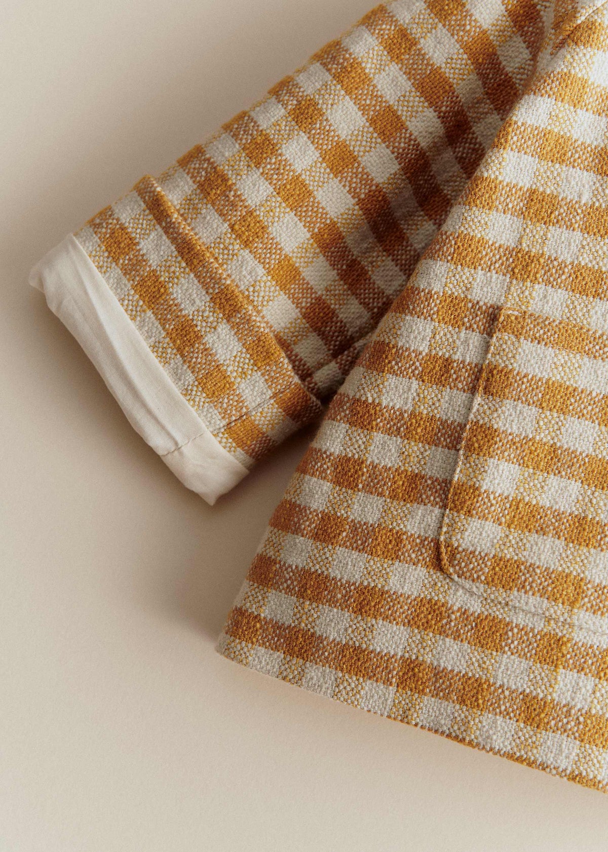 Manteau Polla - Carreaux Vichy Ocre Ecru