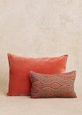 Coussin vintage velours blush - Petit modèle - Imprimé gypsy