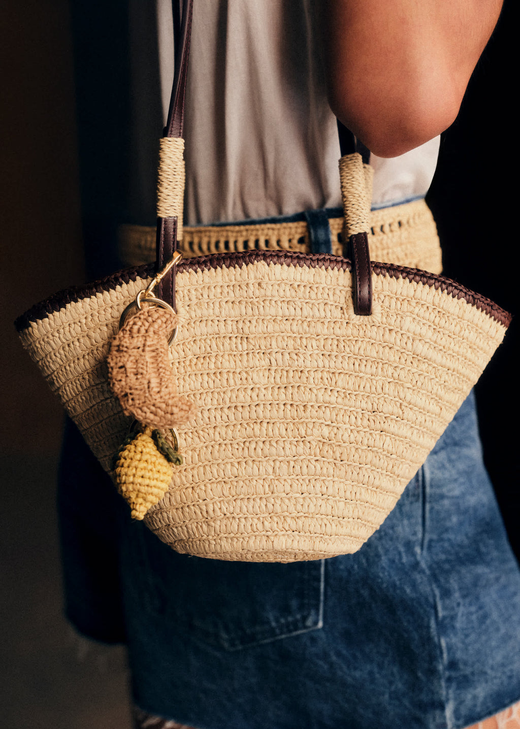 Accessoire de sac Croissant - Raphia Naturel