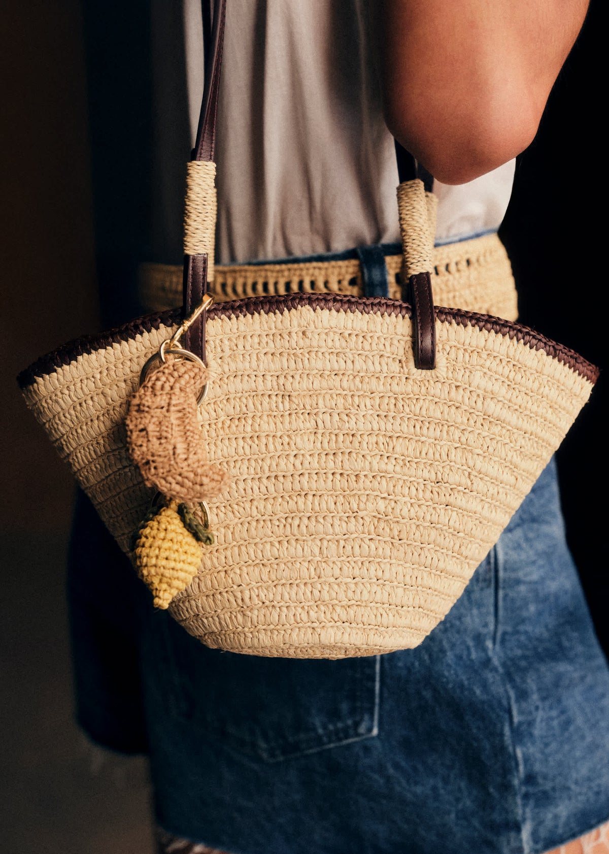 Accessoire de sac Croissant - Raphia Naturel