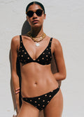 Triangle Éclat - Pois Beige Fond Noir