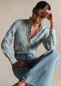 Chemise Ambre - Broderie Contrastée Écru Bleu
