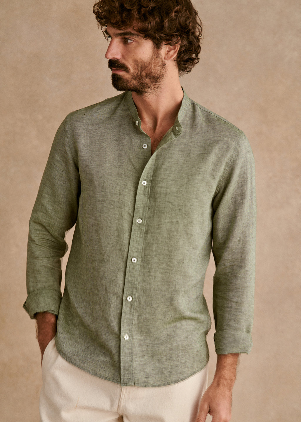 Chemise Benny Coton Lin - Kaki Délavé