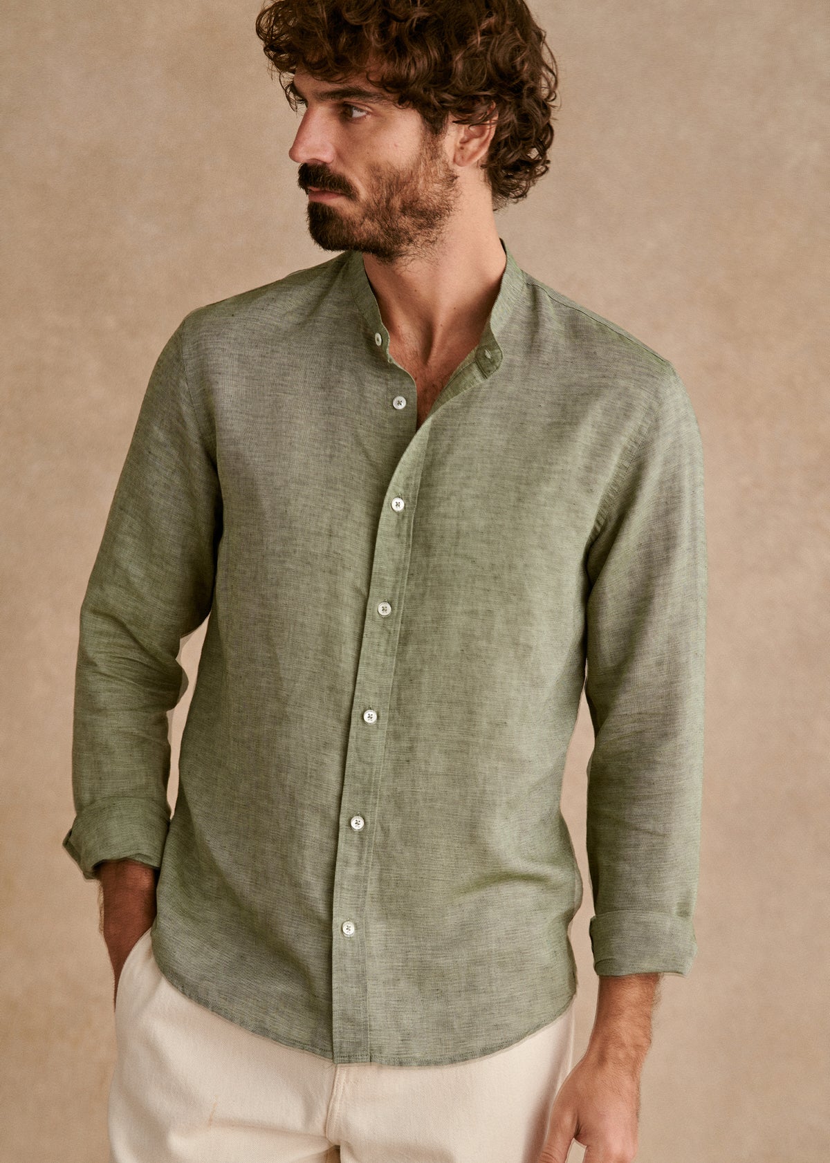 Chemise Benny Coton Lin - Kaki Délavé