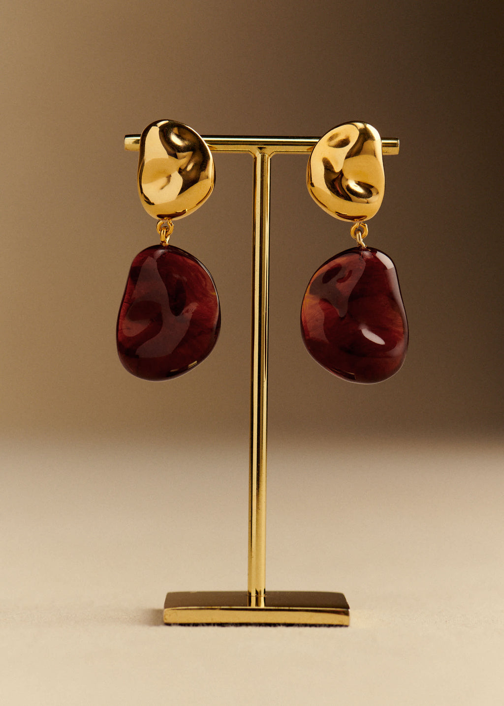 Boucles d'oreilles Solene - Brun Doré
