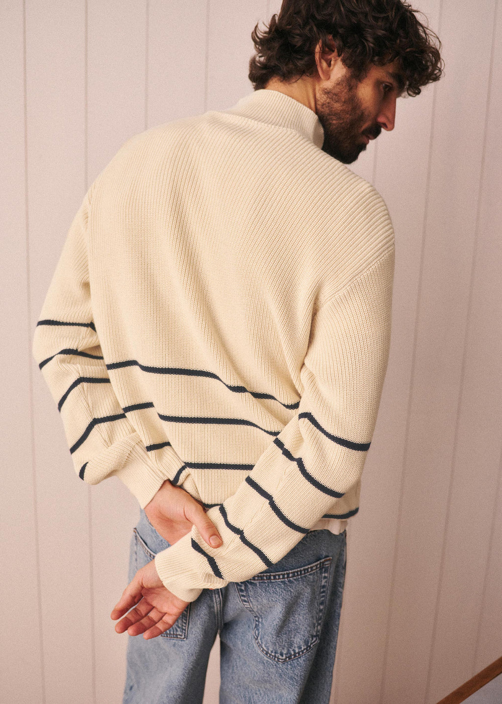 Pull Marlon - Écru Rayures Marine