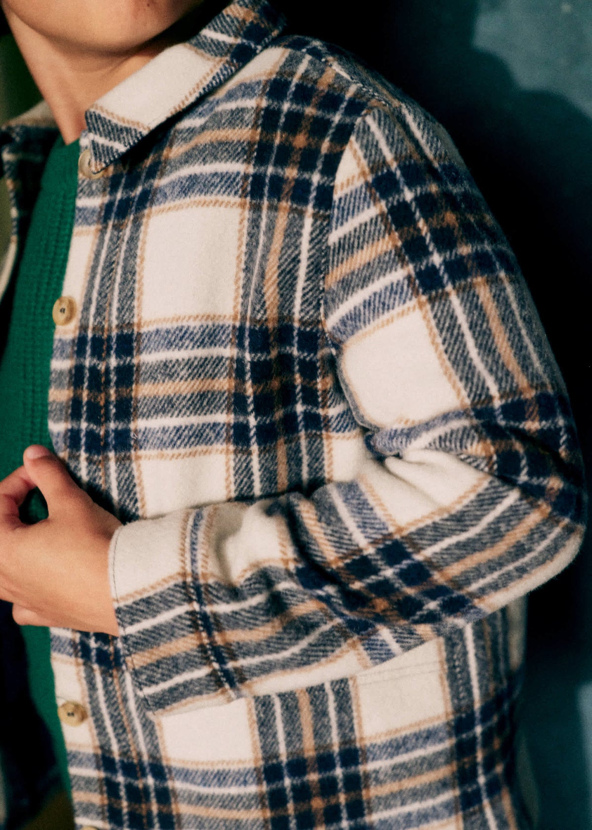 Veste Willy - Carreaux Ecru / Marine