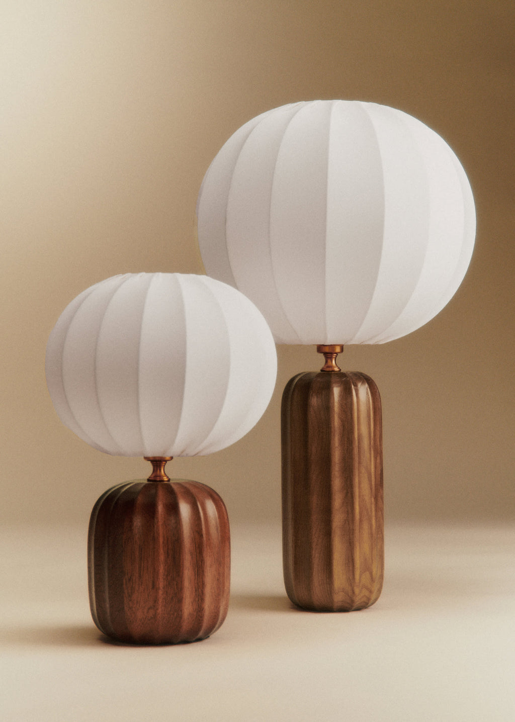 Lampe Traviata - Bois - Abat-jour Sonate - Écru
