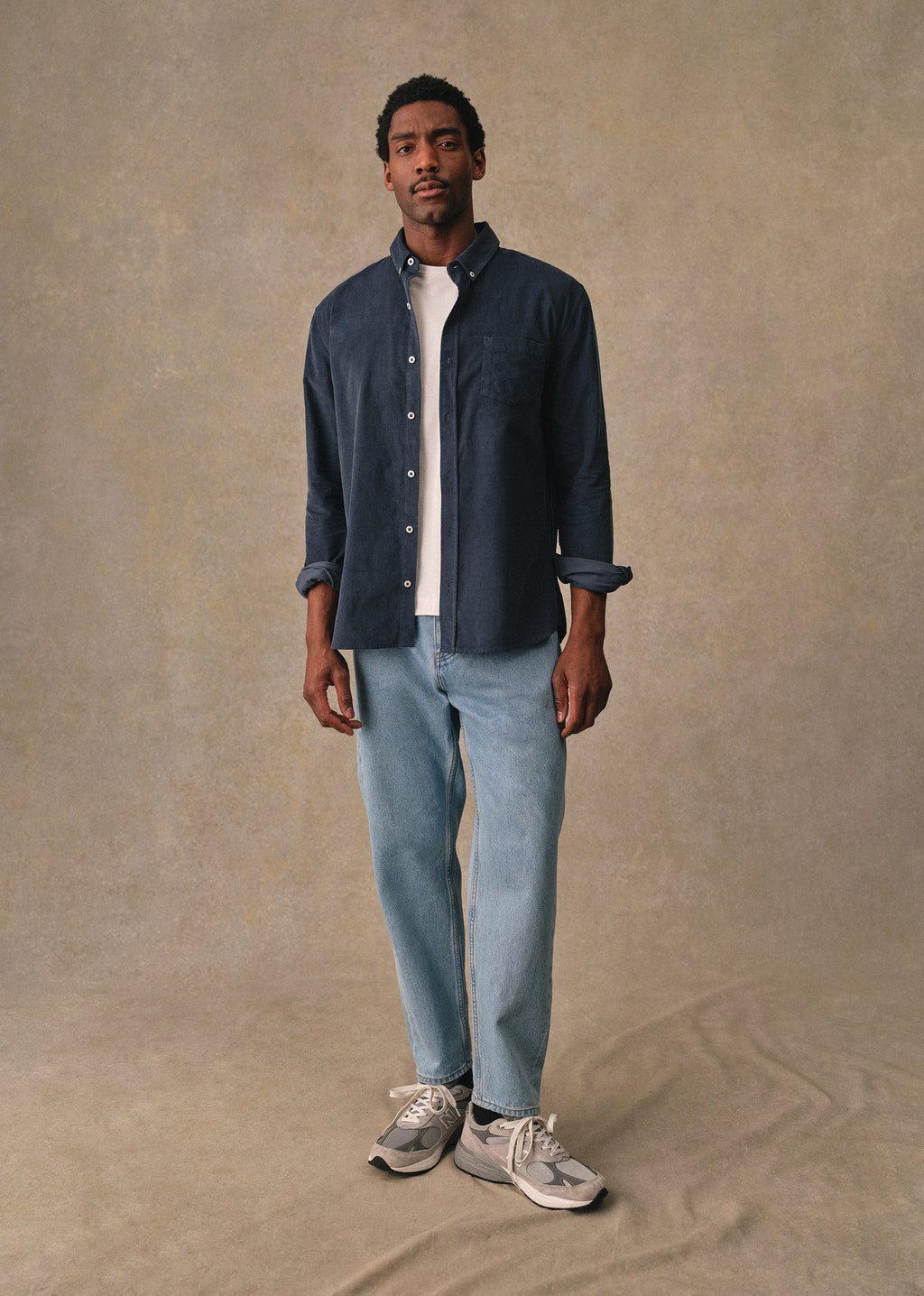 Chemise Charlie Velours - Bleu Pétrole