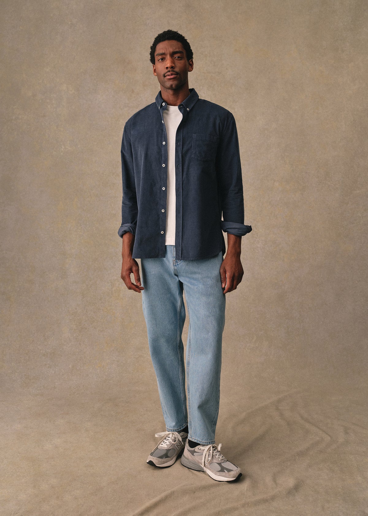 Chemise Charlie Velours - Bleu Pétrole