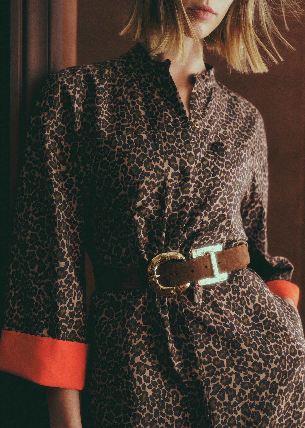 Robe Line - Imprimé Winter Leopard Camel