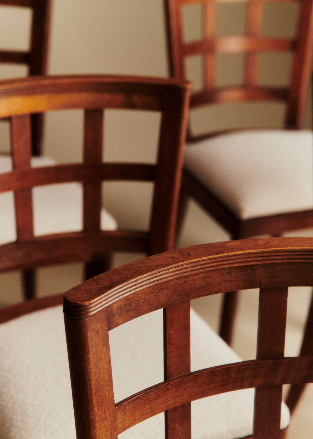 Lot de 6 chaises vintage hêtre - Hêtre teinté