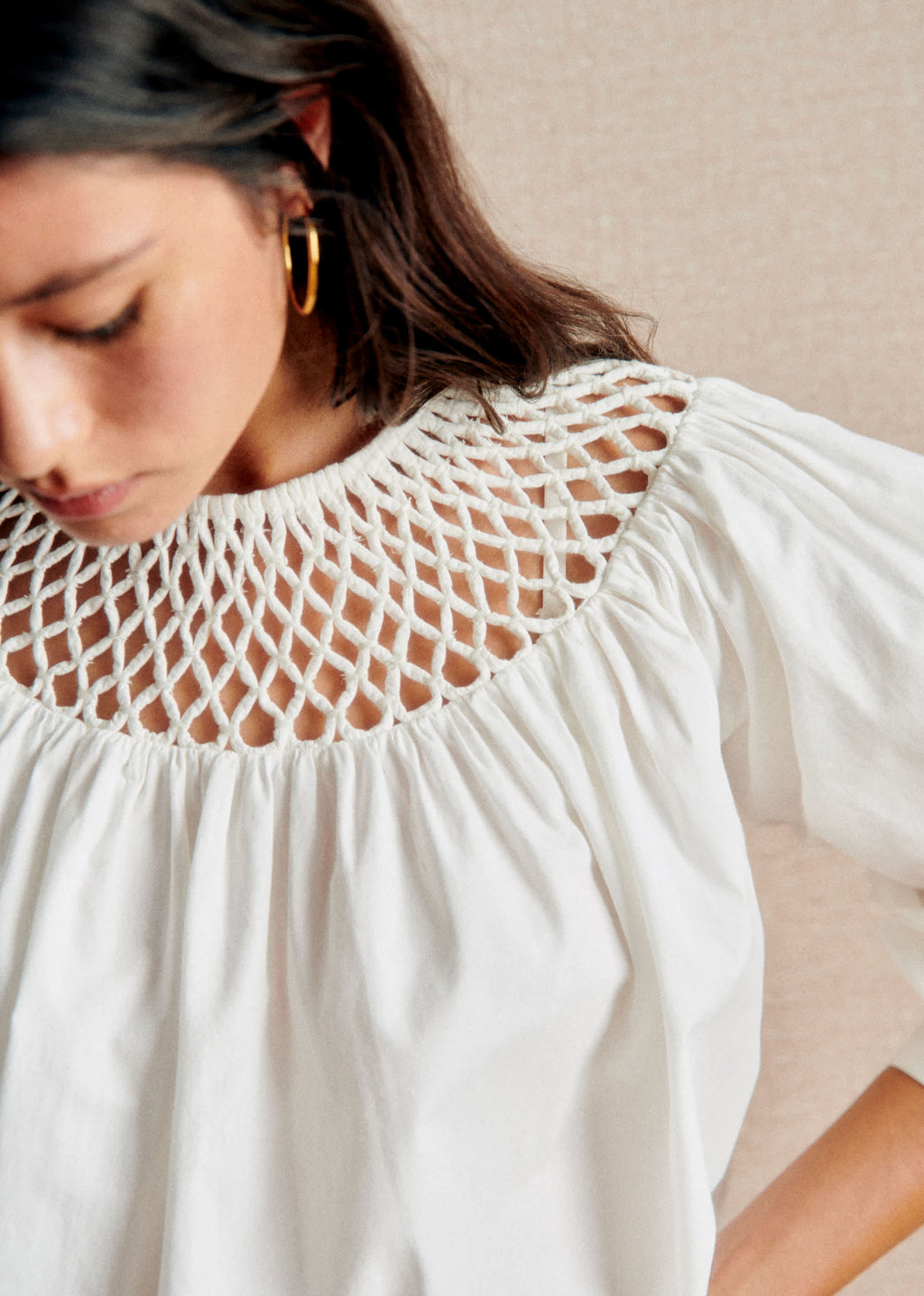 Blouse Sunday - Broderie Placée Fond Ecru