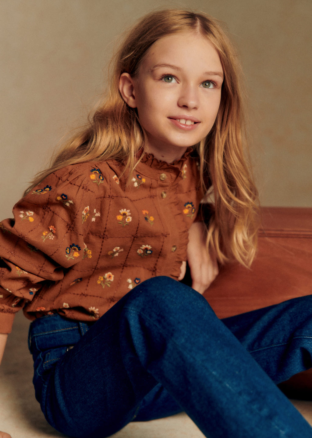 Chemise Chlo - Caramel / Broderie Herbier