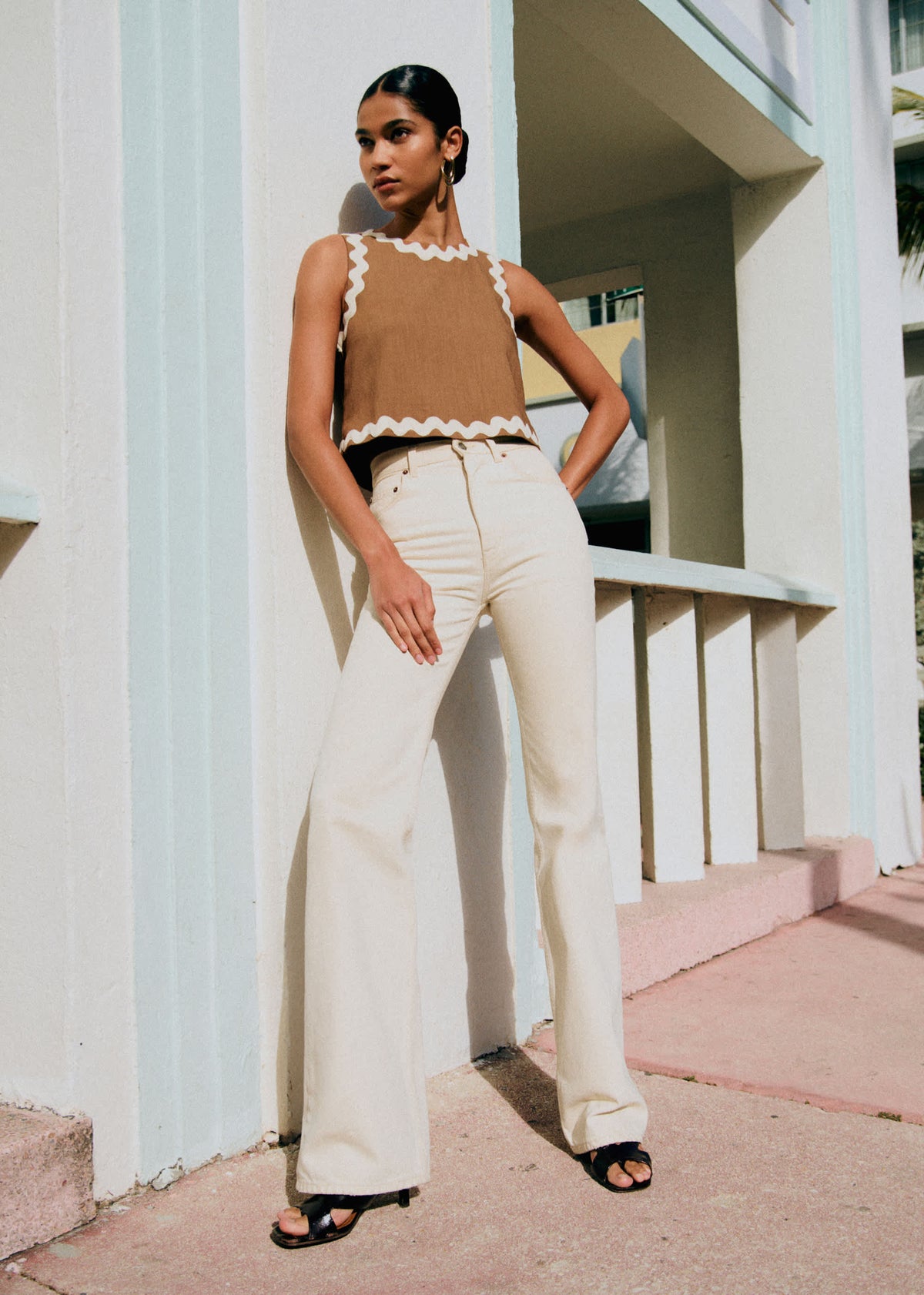 Blouse Dee - Noisette Zigzag Écru
